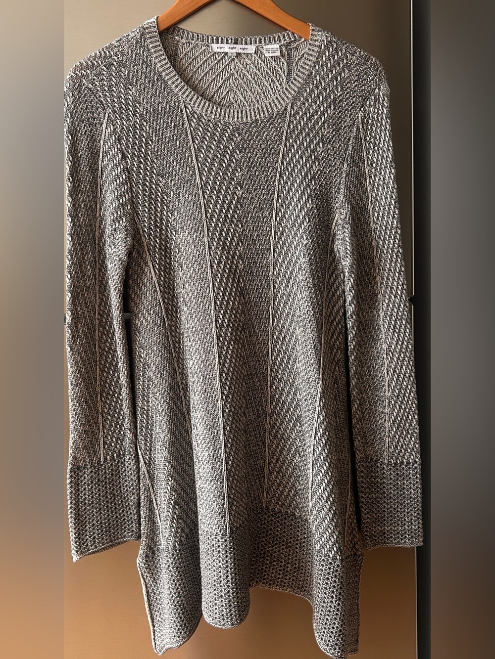 Eight Eight Eight 100% Cotton Textured Knit Tunic Sweater Medium